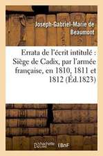 Errata de l'écrit intitulé