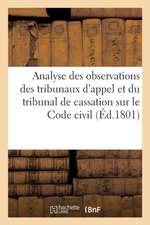 Analyse Des Observations Des Tribunaux d'Appel Et Du Tribunal de Cassation Rapprochées Du Texte