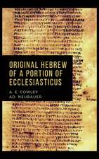 Original Hebrew of a Portion of Ecclesiasticus