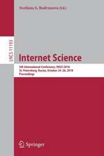 Internet Science: 5th International Conference, INSCI 2018, St. Petersburg, Russia, October 24–26, 2018, Proceedings