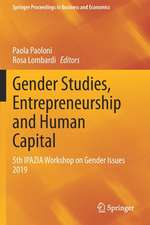 Gender Studies, Entrepreneurship and Human Capital: 5th IPAZIA Workshop on Gender Issues 2019