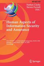 Human Aspects of Information Security and Assurance: 14th IFIP WG 11.12 International Symposium, HAISA 2020, Mytilene, Lesbos, Greece, July 8–10, 2020, Proceedings