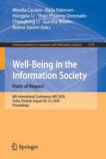 Well-Being in the Information Society. Fruits of Respect: 8th International Conference, WIS 2020, Turku, Finland, August 26–27, 2020, Proceedings