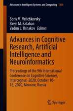 Advances in Cognitive Research, Artificial Intelligence and Neuroinformatics: Proceedings of the 9th International Conference on Cognitive Sciences, Intercognsci-2020, October 10-16, 2020, Moscow, Russia