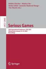 Serious Games: Joint International Conference, JCSG 2021, Virtual Event, January 12–13, 2022, Proceedings