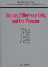 Groups, Difference Sets, and the Monster: Proceedings of a Special Research Quarter at The Ohio State University, Spring 1993