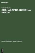 Cochabamba Quechua Syntax