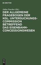 Der allgemeine Fragebogen der Kgl. Untersuchungs-Commission betreffend das Eisenbahn-Concessionswesen