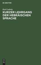 Kurzer Lehrgang der hebräischen Sprache: ein Elementarbuch