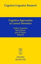 Cognitive Approaches to Lexical Semantics