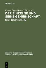 Der Einzelne und seine Gemeinschaft bei Ben Sira