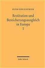 Restitution Und Bereicherungsausgleich in Europa: Eine Rechtsvergleichende Darstellung