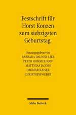 Festschrift Fur Horst Konzen Zum Siebzigsten Geburtstag