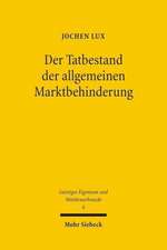 Der Tatbestand Der Allgemeinen Marktbehinderung