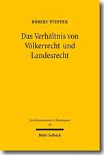 Das Verhältnis von Völkerrecht und Landesrecht