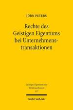 Rechte Des Geistigen Eigentums Bei Unternehmenstransaktionen