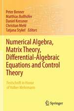 Numerical Algebra, Matrix Theory, Differential-Algebraic Equations and Control Theory: Festschrift in Honor of Volker Mehrmann