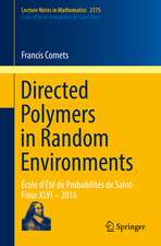 Directed Polymers in Random Environments: École d'Été de Probabilités de Saint-Flour XLVI – 2016