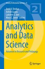 Analytics and Data Science: Advances in Research and Pedagogy