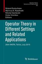 Operator Theory in Different Settings and Related Applications: 26th IWOTA, Tbilisi, July 2015