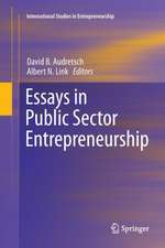 Essays in Public Sector Entrepreneurship