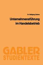 Unternehmensführung im Handelsbetrieb