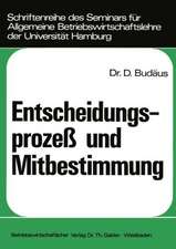 Entscheidungsprozeß und Mitbestimmung: Ein Beitrag zur Grundlagendiskussion um die Demokratisierung von Unternehmungen