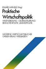 Praktische Wirtschaftspolitik: Willensbildung · Globalsteuerung · Branchenpolitik · Umweltpolitik