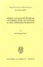 Objektive und personale Zurechnung von Verhalten, Gefahr und Verletzung in einem funktionellen Straftatsystem.