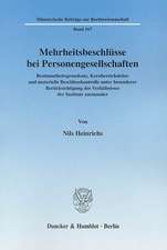 Mehrheitsbeschlüsse bei Personengesellschaften