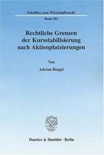 Rechtliche Grenzen der Kursstabilisierung nach Aktienplatzierungen