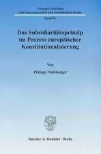 Das Subsidiaritätsprinzip im Prozess europäischer Konstitutionalisierung