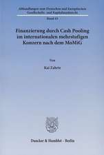 Finanzierung durch Cash Pooling im internationalen mehrstufigen Konzern nach dem MoMiG