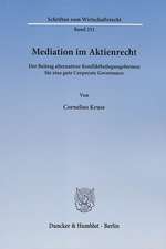 Mediation im Aktienrecht