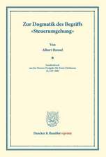 Zur Dogmatik des Begriffs »Steuerumgehung«