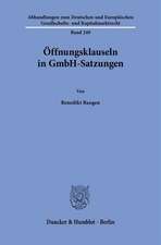 Öffnungsklauseln in GmbH-Satzungen