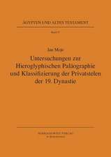 Untersuchungen Zur Hieroglyphischen Palaeographie Und Klassifizierung der Privatstelen der 19. Dynastie