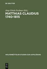 Matthias Claudius 1740-1815: Leben - Zeit - Werk