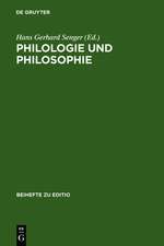 Philologie und Philosophie: Beiträge zur VII. Internationalen Fachtagung der Arbeitsgemeinschaft philosophischer Editionen (12.-14. März 1997 München)