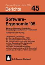 Software-Ergonomie ’95: Mensch — Computer — Interaktion. Anwendungsbereiche lernen voneinander