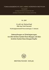 Untersuchungen an Sinterlegierungen aus dem binären System Eisen-Mangan und dem ternären System Eisen-Mangan-Kupfer