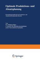 Optimale Produktions- und Absatzplanung: Entscheidungsmodelle für den Produktions- und Absatzbereich industrieller Betriebe