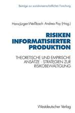 Risiken informatisierter Produktion: Theoretische und empirische Ansätze. Strategien der Risikobewältigung