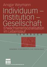 Individuum — Institution — Gesellschaft: Erwachsenensozialisation im Lebenslauf