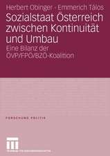 Sozialstaat Österreich zwischen Kontinuität und Umbau: Bilanz der ÖVP/ FPÖ/ BZÖ-Koalition