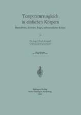 Temperaturausgleich in einfachen Körpern: Ebene Platte, Zylinder, Kugel, halbunendlicher Körper