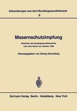 Masernschutzimpfung: Gutachten des Bundesgesundheitsamtes nach dem Stand vom Oktober 1968