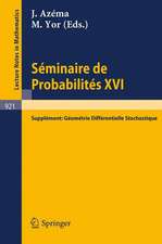 Séminaire de Probabilités XVI 1980/81: Supplément: Géométrie Différentielle Stochastique