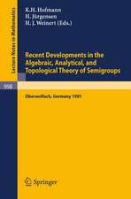 Recent Developments in the Algebraic, Analytical, and Topological Theory of Semigroups: Proceedings of a Conference held at Oberwolfach, Germany, May 24-30, 1981