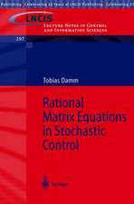 Rational Matrix Equations in Stochastic Control